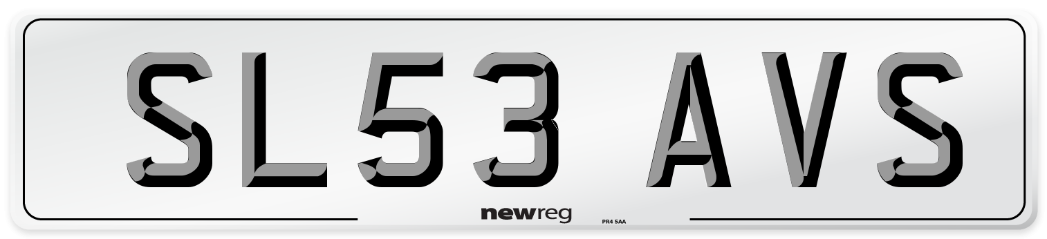 SL53 AVS Number Plate from New Reg